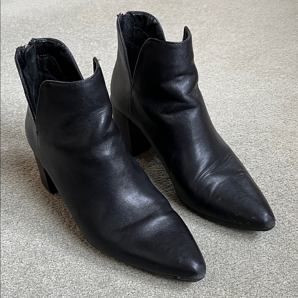 Blondo Ankle Boots, Black, Heeled, Back Zip, Women’s Size 8M
